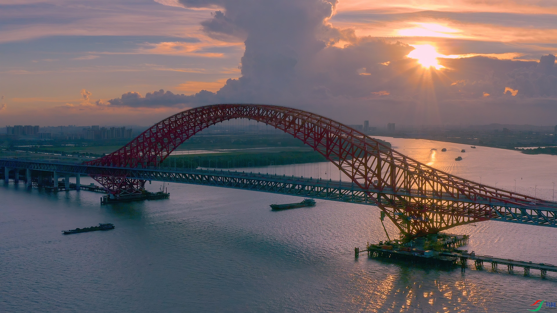 明珠湾大桥夕阳