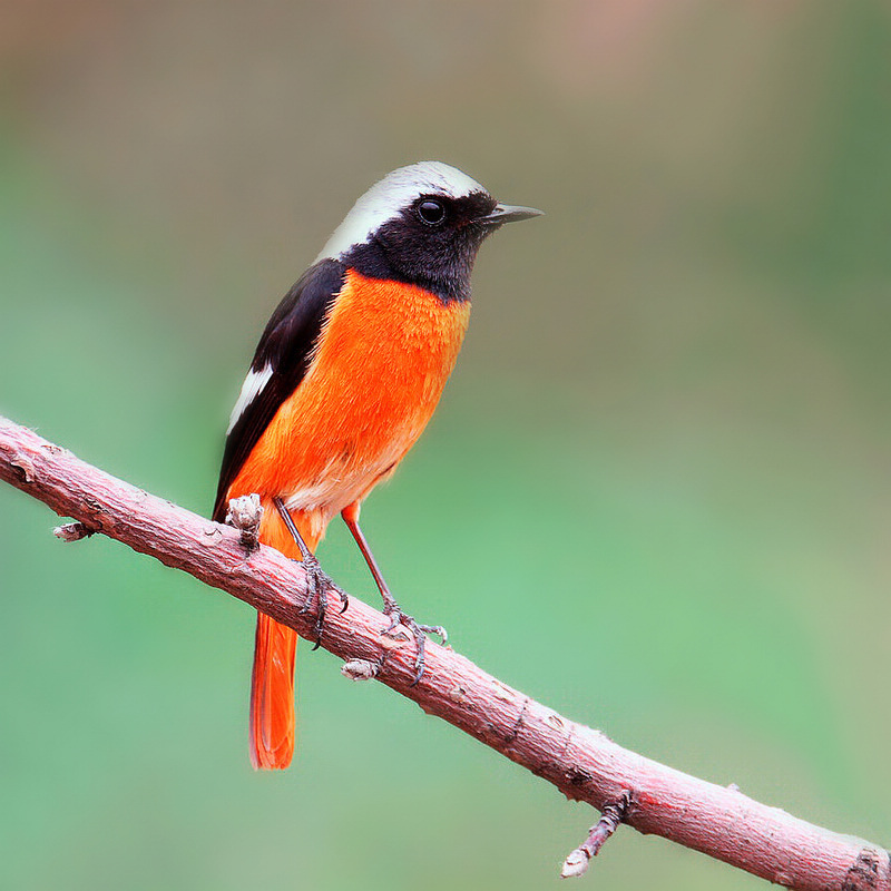 艳丽的红腹红尾鸲