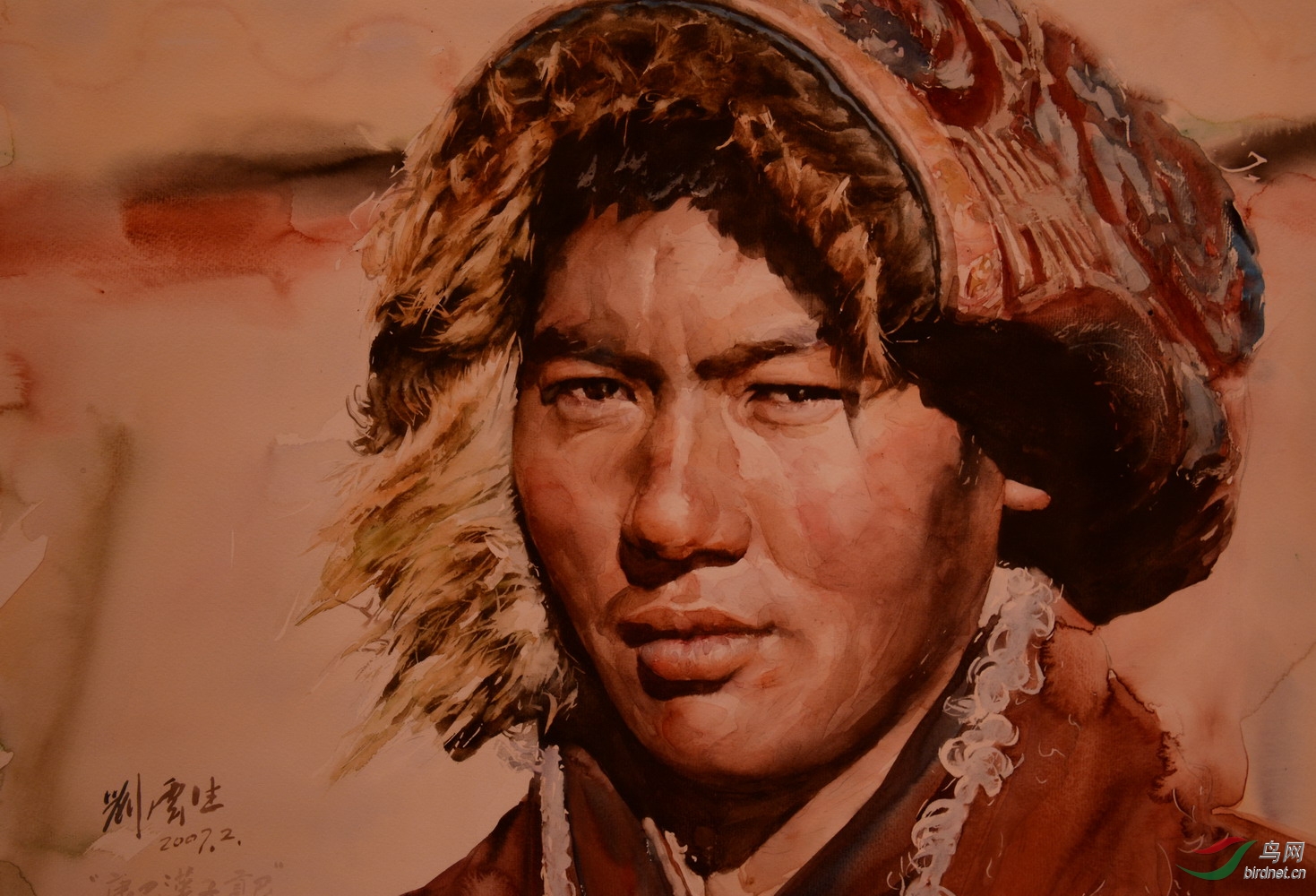 刘云生水彩画展人物特写欣赏(二) - 地理风光版 鸟网