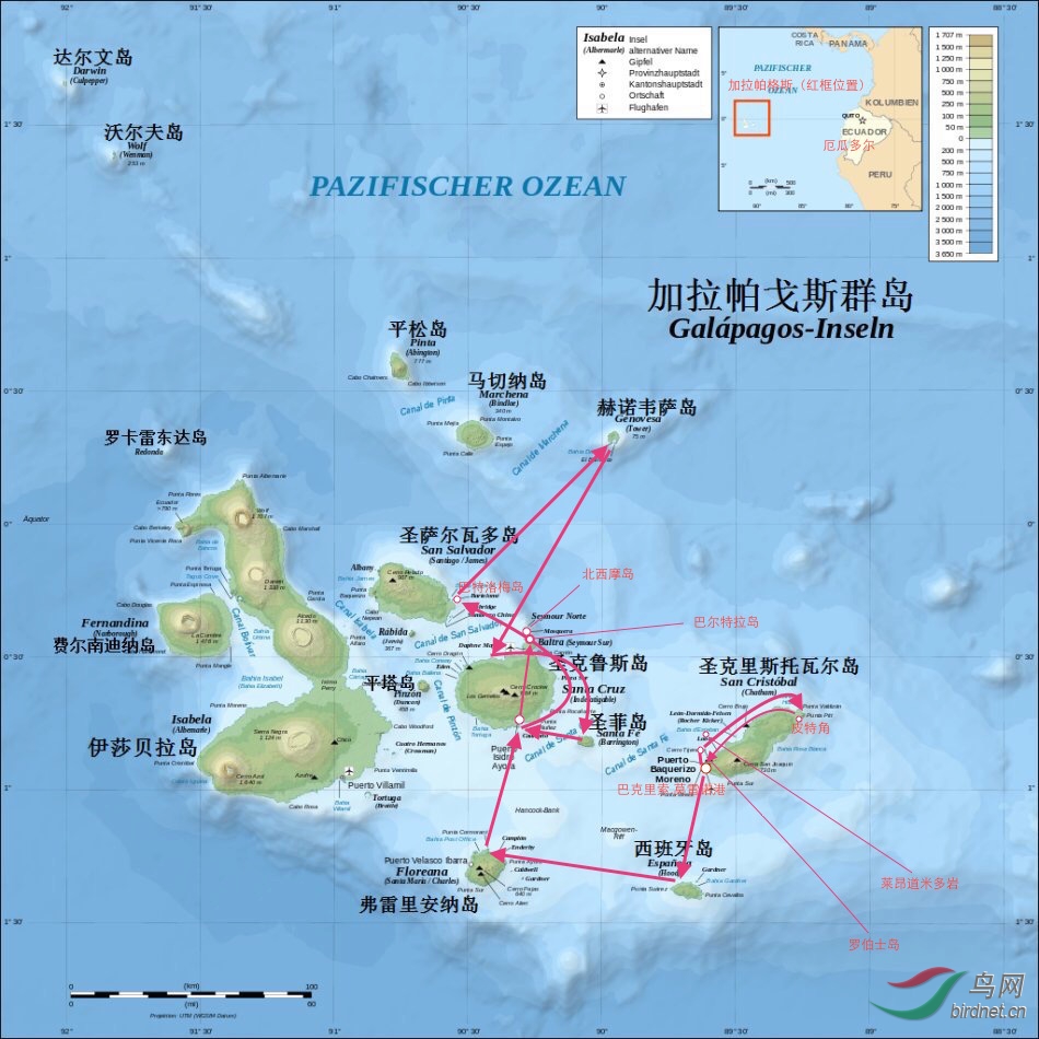加拉帕戈斯群岛 地图图片