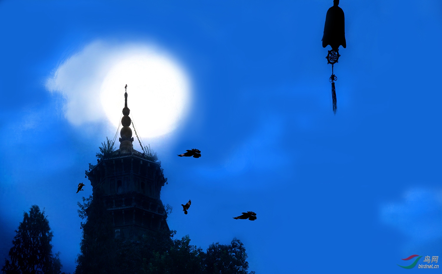 【诗中有画—乌鸦】—古寺栖鸦