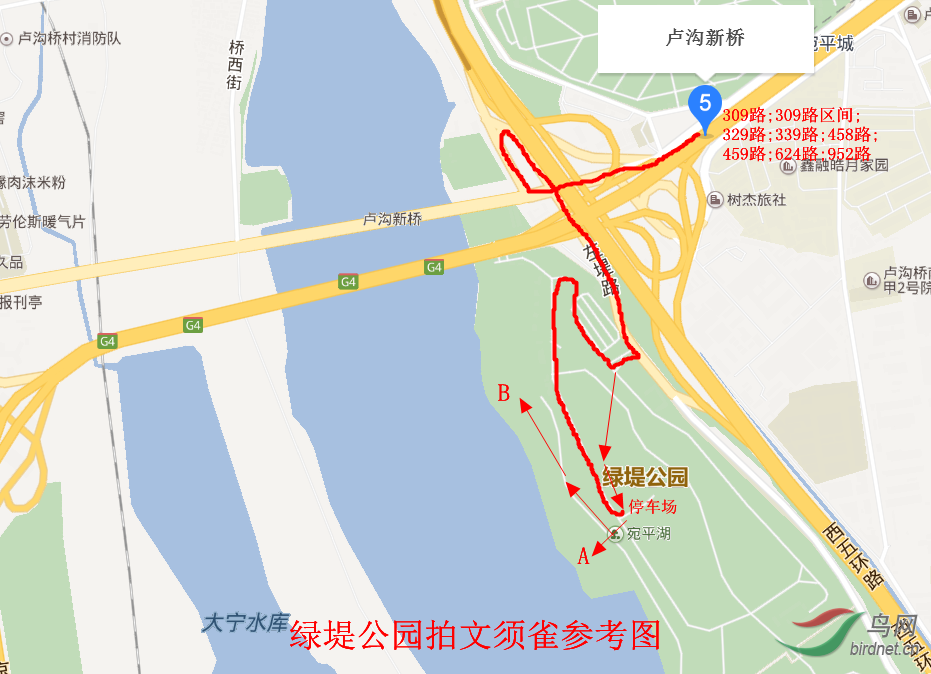 北京绿堤公园路线图片