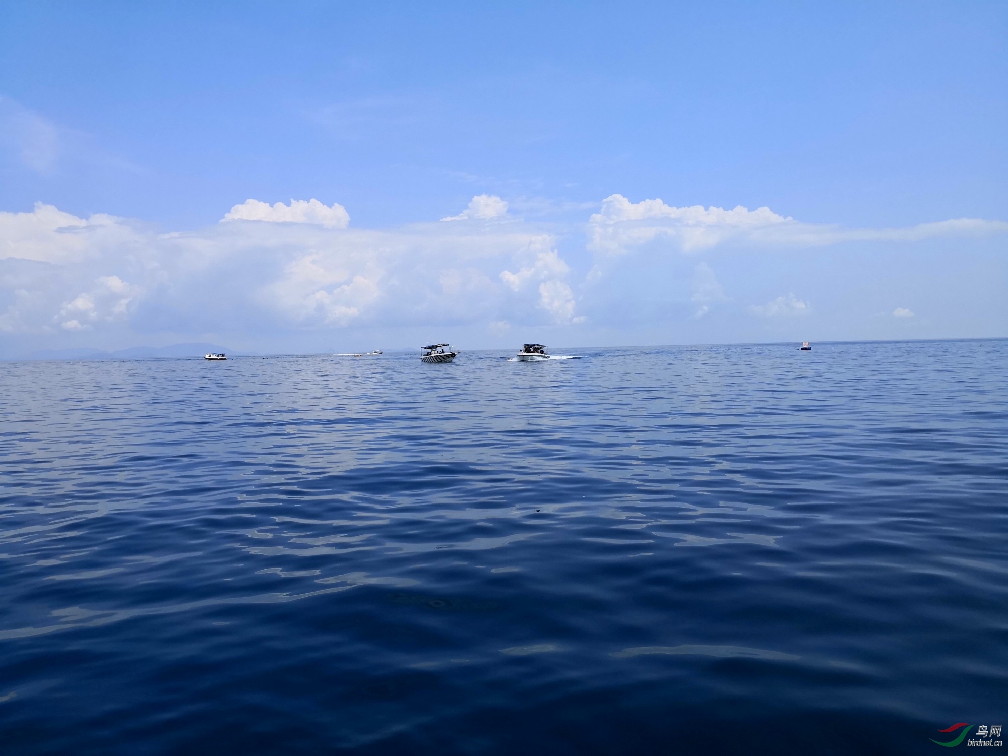 蓝天影碧海清风伴浮云