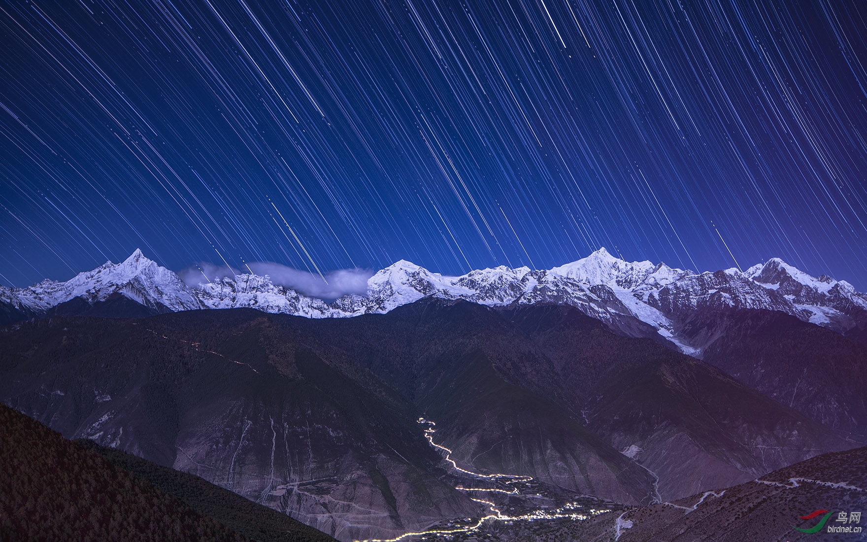 月光下的梅里雪山星轨(贺图一获综合精华)