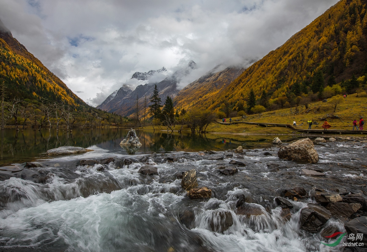 川流不息雪山水