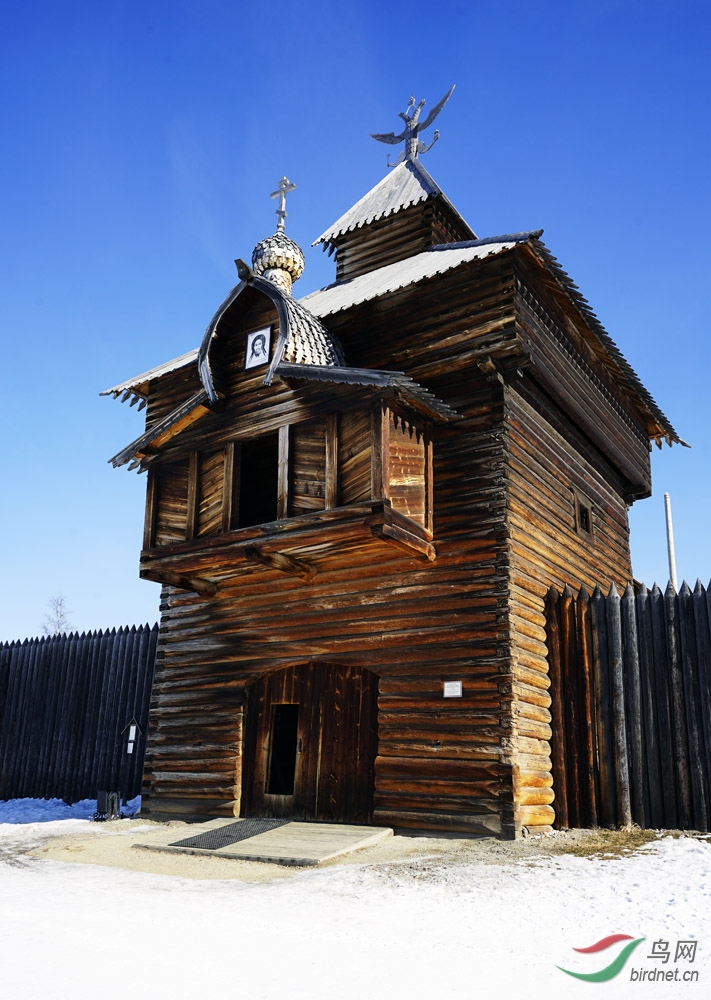 西伯利亚木屋建筑露天博物馆与风光