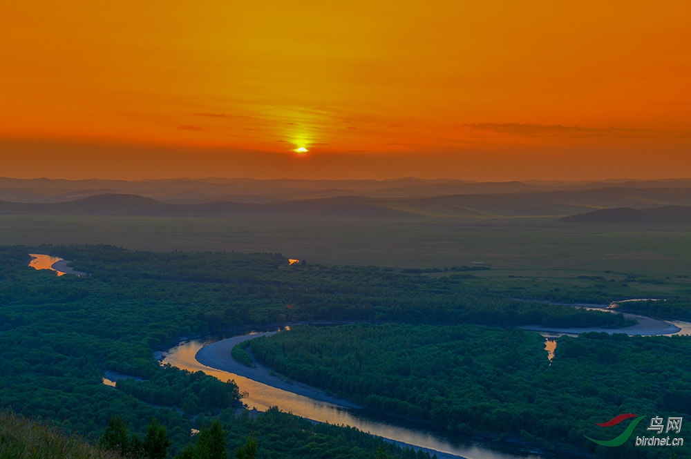 额尔古纳河日落