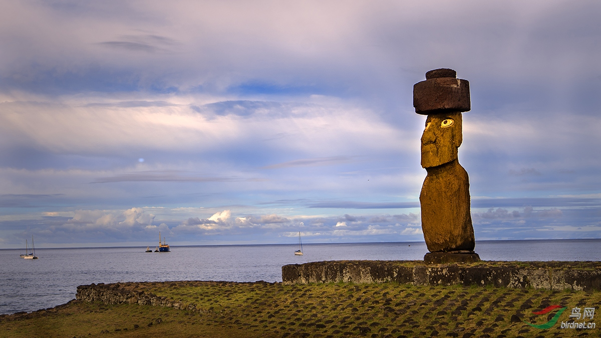 南美复活节岛上的巨型石像