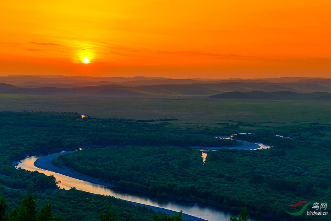 额尔古纳河日落