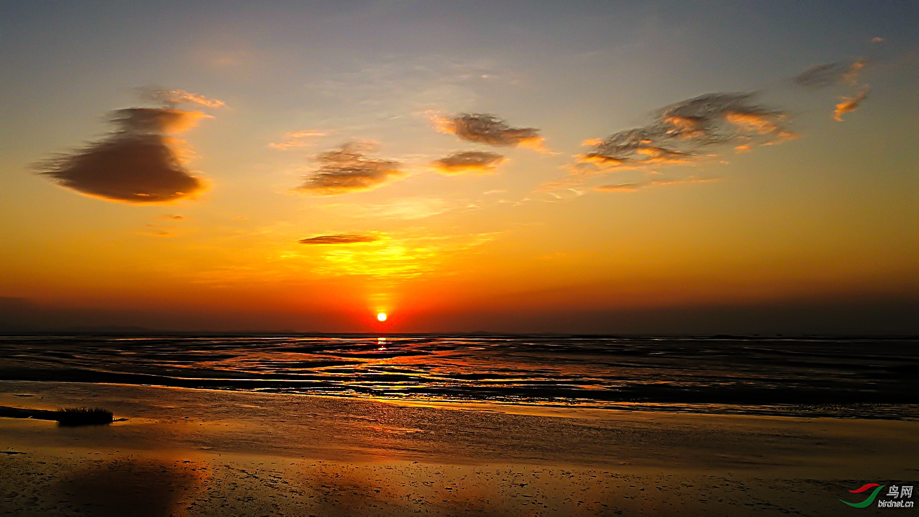 海滩夕阳图片