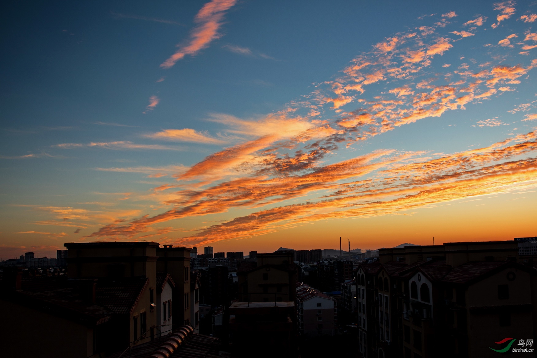 我家楼顶拍的晚霞.