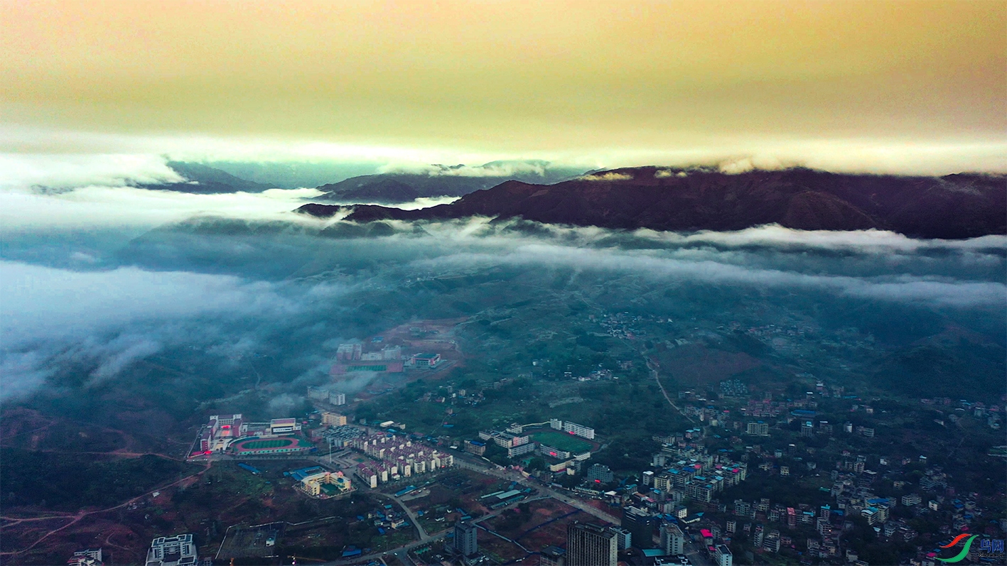 航拍广西灌阳县城