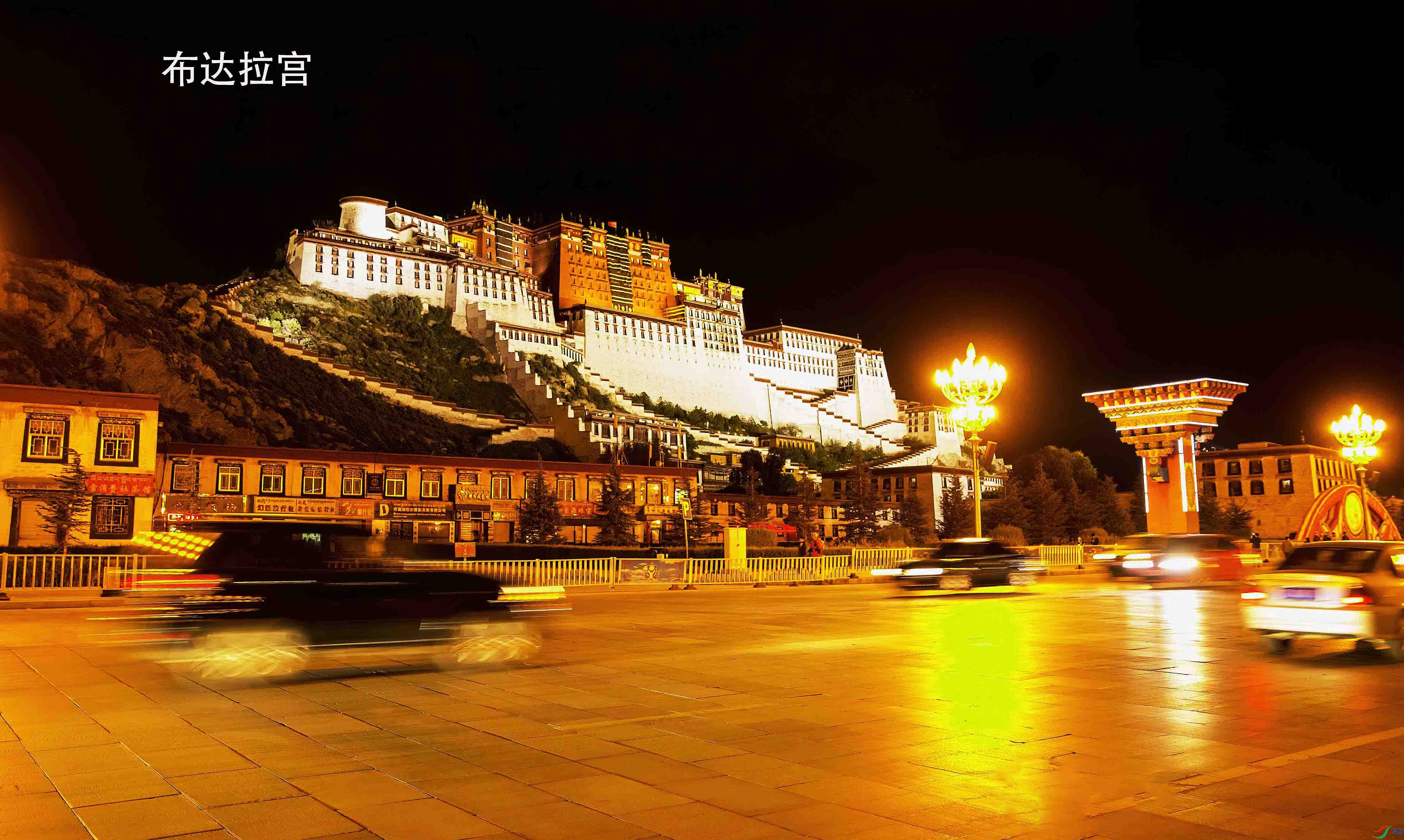 布达拉宫夜景图片高清图片